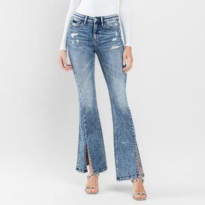 Flying Monkey Smilingly High Rise Split Hem Flare - NWT SZ 15 (32)